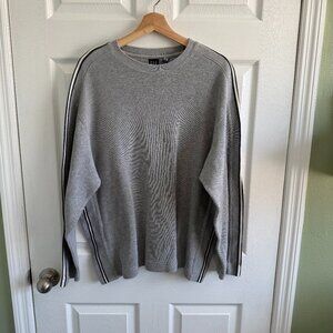 Gap Men's Long Sleeve Pullover Grey Sweater 100% Cotton Size Medium Winter Fall